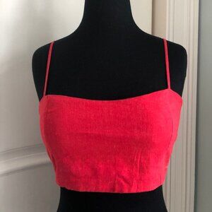 Brandy Melville Red Spaghetti Strap Cami Crop Top NWT